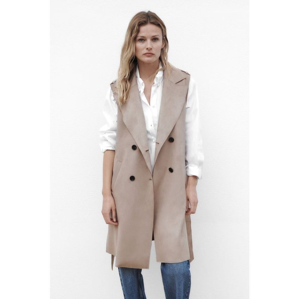 NWT - Zara Medium Faux Suede Vest Jacket- - Picture 1 of 16